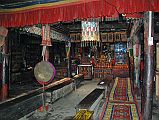 Mustang Lo Manthang 03 04 Chyodi Old Gompa Inside Next to the newer Chyodi gompa is the older one. Here is the inside of the older Chyodi assembly hall.